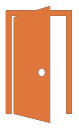 Icona di una porta stilizzata aperta