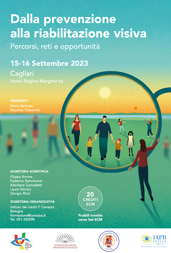 Poster of the conference titled From Prevention to Vision Rehabilitation - Cagliari