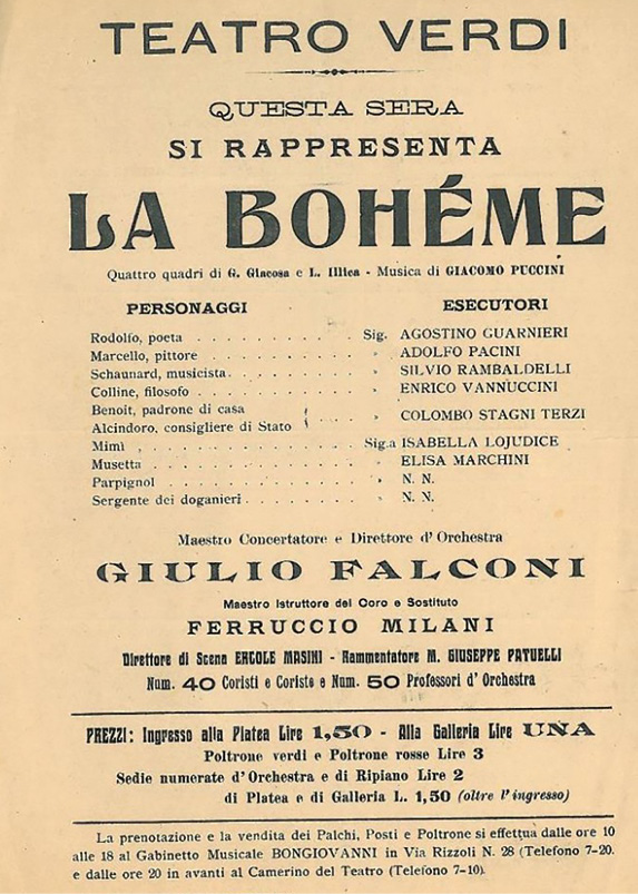 Poster of the Verdi Theatre - Bologna
