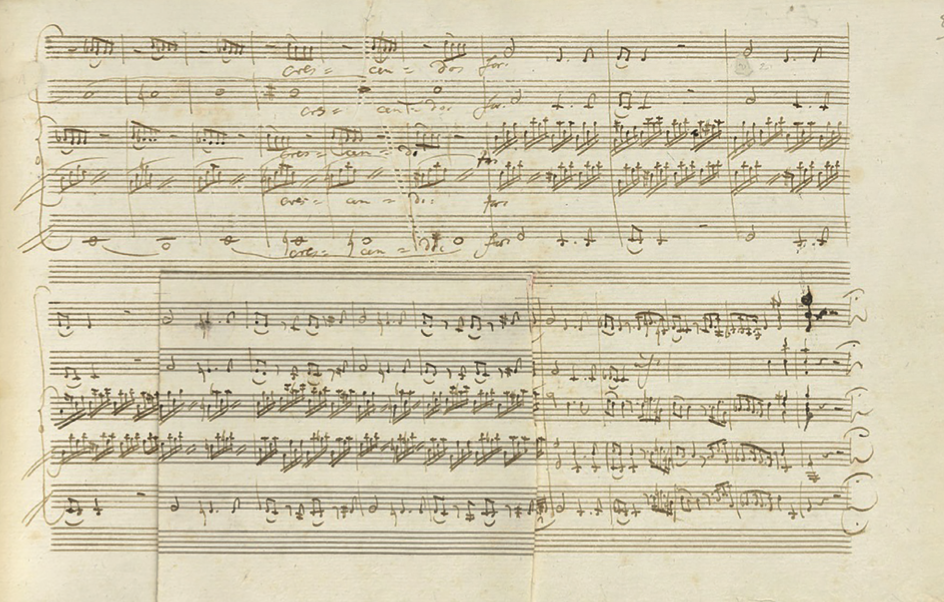 Mozart, autographed pages of the Quartet in G minor KV 478 - Vienna, October†16, 1785