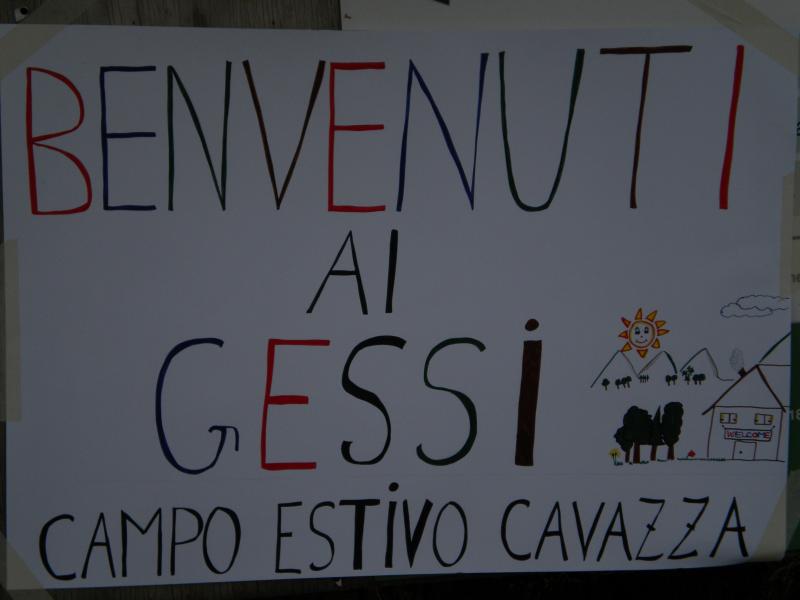 cartello di benvenuto al campo estivo dell'estate 2012