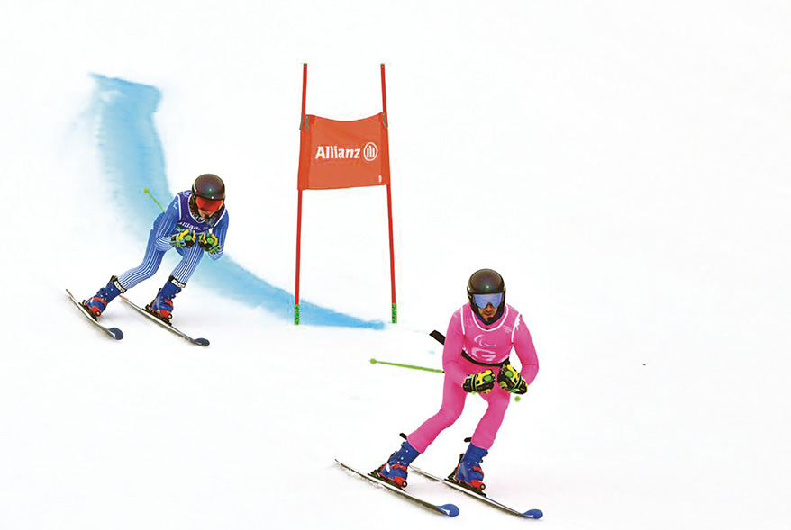 Fabrizio Casal e Chiara Mazzel durante la discesa di slalom gigante - Paralimpiadi Milano - Cortina 2026