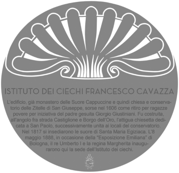 Logo dell'Istituto Cavazza con descrizione della sua fondazione