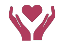 icona stilizzata di due mani che avvolgono un cuore