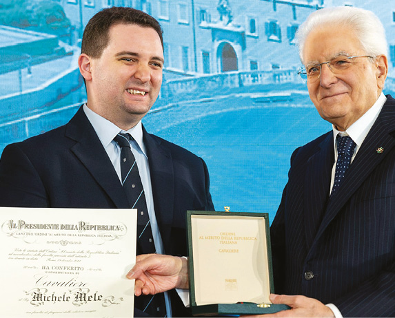Michele Mele e il Presidente della Repubblica Sergio Mattarella