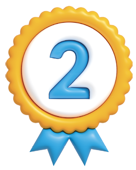 Illustration of a ribbon for second place