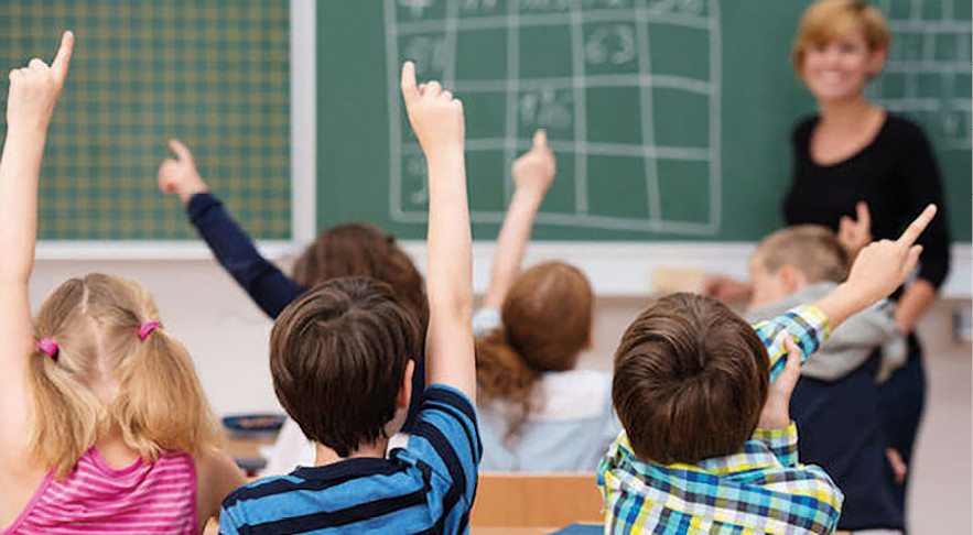 Group of children in the classroom