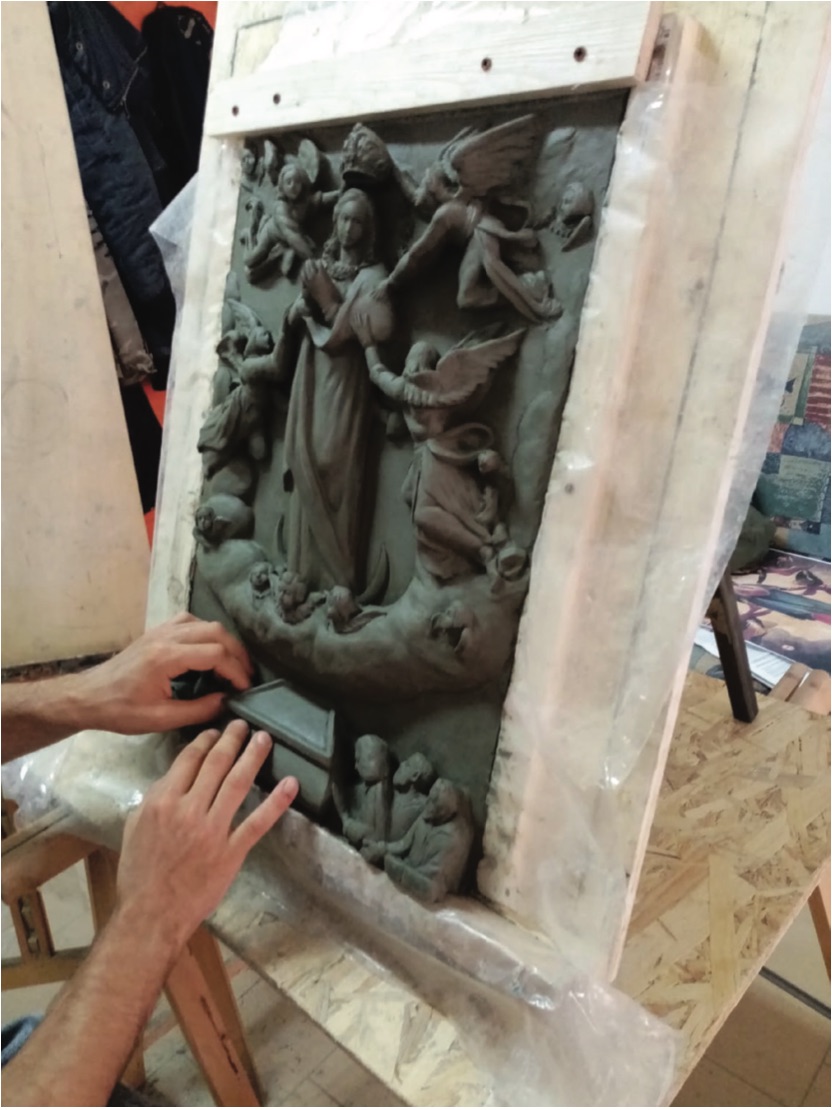 Perspective bas relief of Our Lady of the Assumption, Tactile Museum Anteros, Istituto Cavazza, Bologna