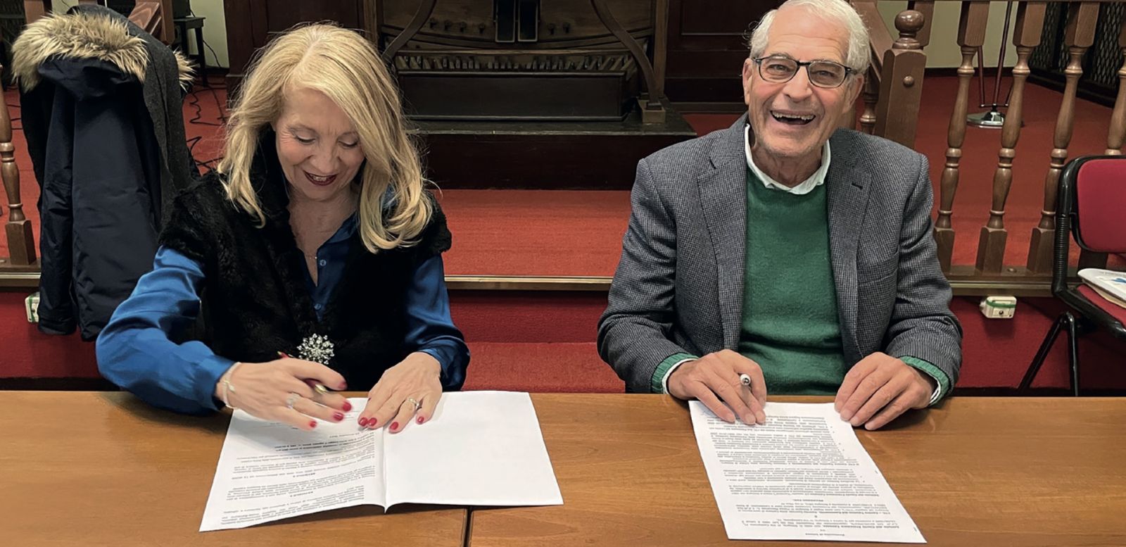 Donatella Bellini Presidente CTC e Elio De Leo Presidente dell'Istituto Cavazza - firma del patto di collaborazione, Bologna