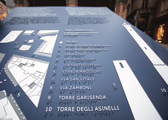 Mappa tattile - Piazza della Mercanzia, Bologna