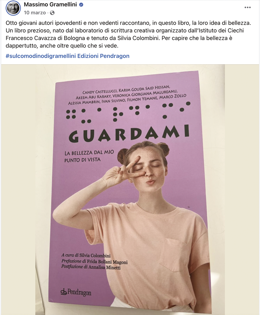 La copertina di "Guardami" e il post di Massimo Gramellini