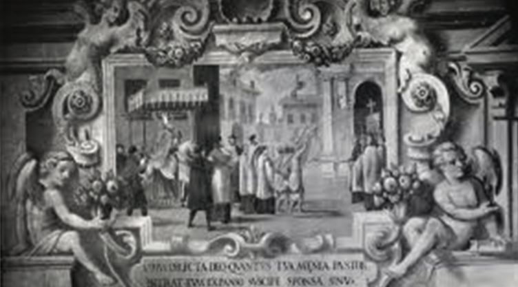 Dipinto murale Fabbriceria S. Petronio - Cesare Baglioni (1525-1610) Ingresso di S. Petronio, Bologna