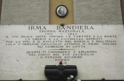 Commemorative plaque to Irma Bandiera, Bologna