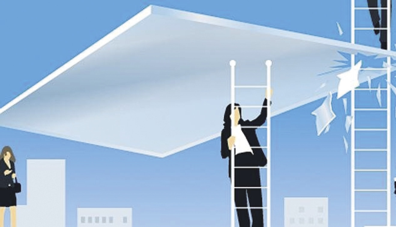 Illustration of a glass ceiling