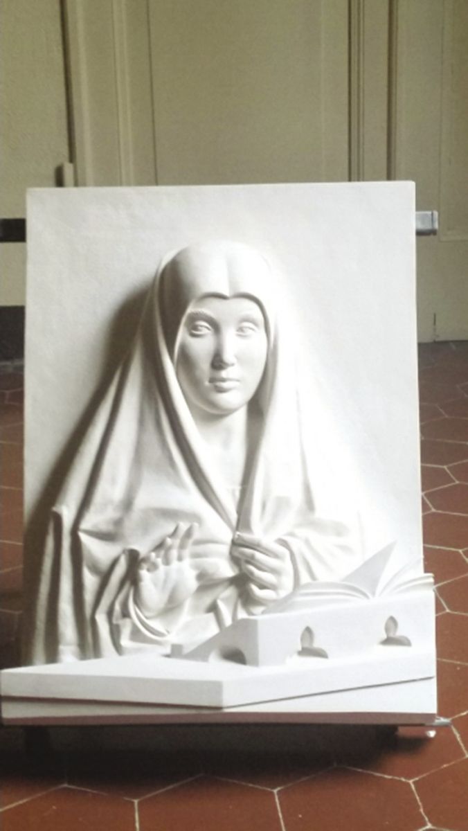 Virgin Annunciate of Palermo, plastic version of the bas relief perspective by Marco Marchesini