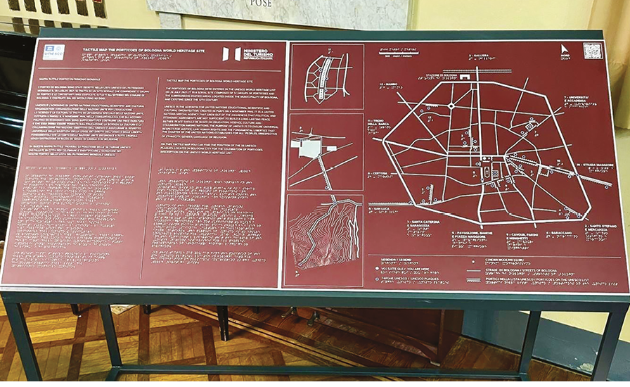 Mappa tattile per rappresentare i Portici di Bologna Mappa tattile per rappresentare i Portici di Bologna