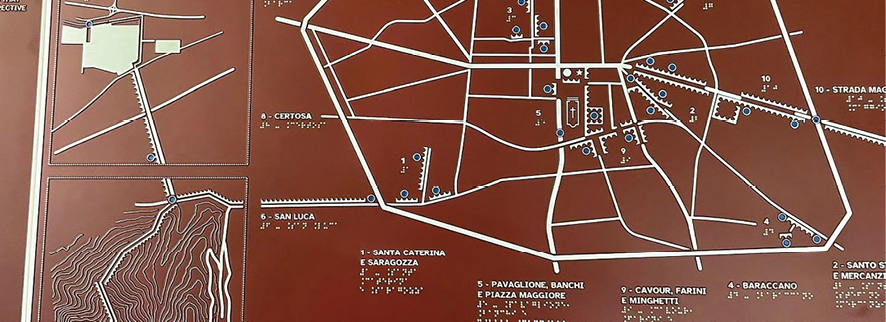 Mappa tattile per rappresentare i Portici di Bologna