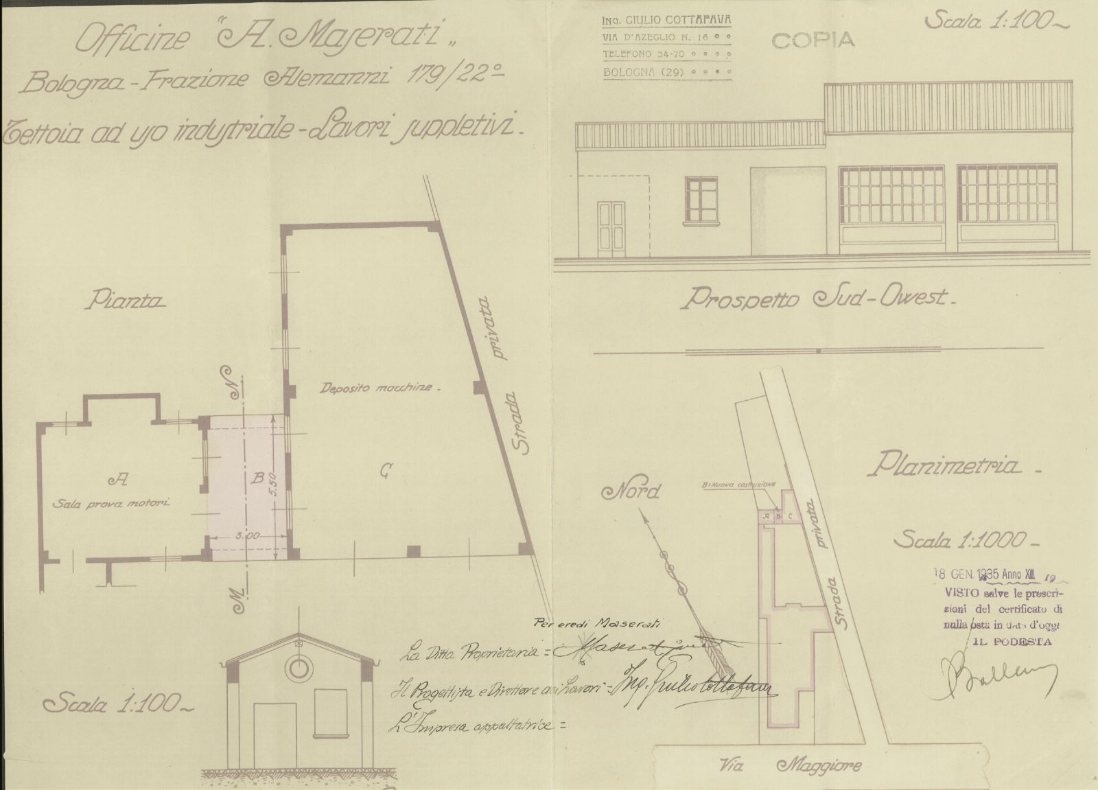 Ampliamento Cottafava - 1934