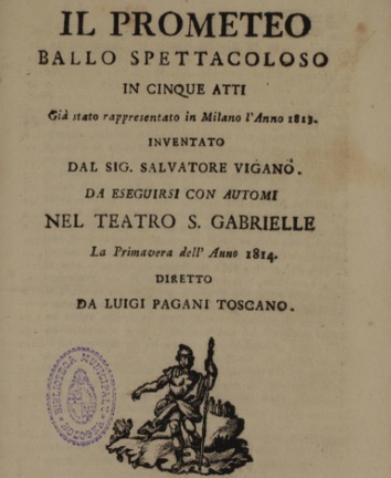 Libretto of the opera Il Prometeo, 1814 - Bologna