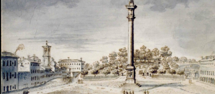 The Montagnola and the column of the market, 1723-1812, Bologna