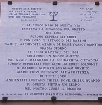 Lapide alla memoria - via de' Gombruti, Bologna