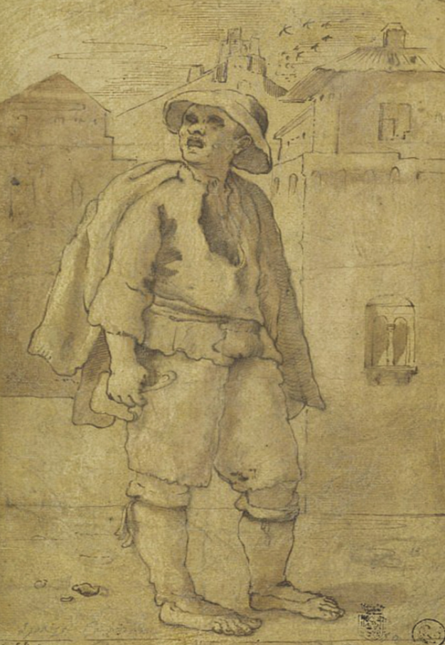 Chimney Sweep, Annibale Carracci, from the series "Le Arti di Bologna", around 1600