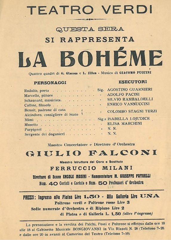 Locandina del Teatro Verdi - Bologna