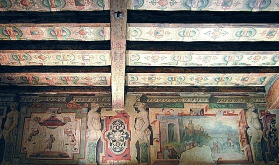 Sixteenth-century frescoes at the Lambertini Palace, Via Nazario Sauro, Bologna