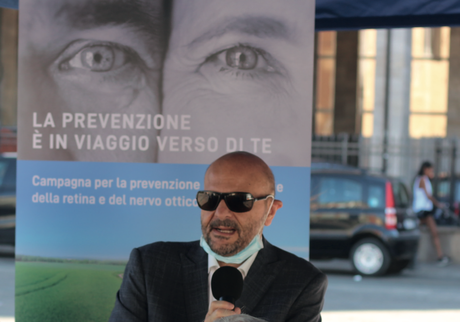 Mario Barbuto, President of the IAPB Italia Onlus - "Healthy Vision" camper in Bologna