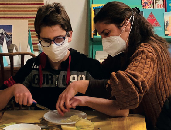 Children during the Independence Days Project preparing cold dishes