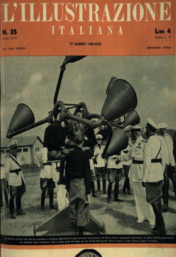 Sound-locator operators on the cover of L'illustrazione Italiana, August†1939