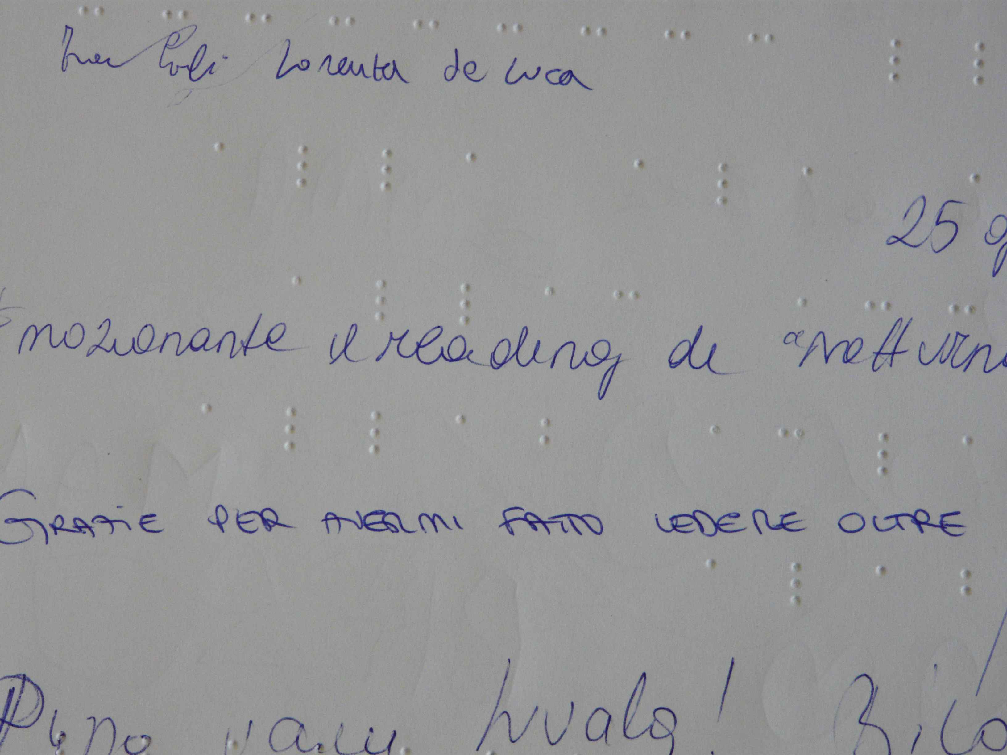Grazie per avermi fatto vedere oltre.