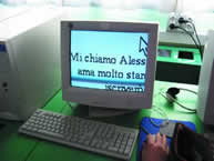 Picture of computer screen showing large print