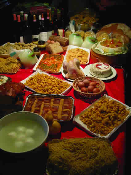 Table with food of the Holidays