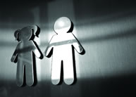 Image - Illustration of two young people made of steel