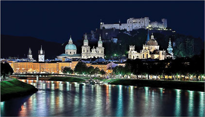 Foto - Salisburgo di notte