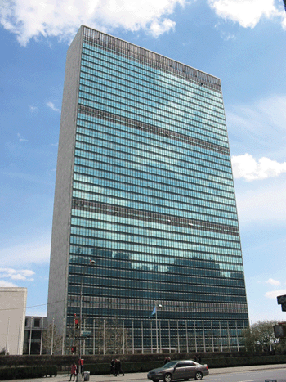 Picture of the Glass Palace, headquarters of the United Nations