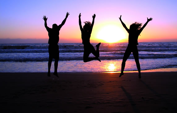 Picture - People on the beach at sunset