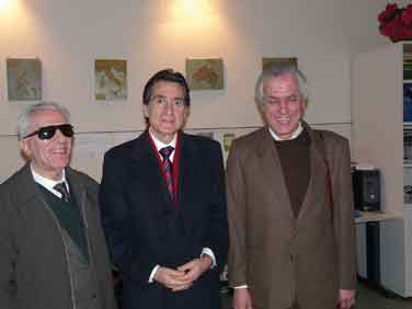 Picture - From left, Dr. Dini, the Prefect of Bologna Angelo Tranfaglia and Pier Michele Borra 