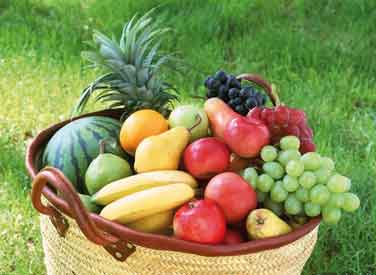 Picture - Basket of various fruits 