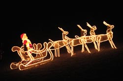 Foto - Luminarie natalizie raffiguranti Babbo Natale sulla slitta