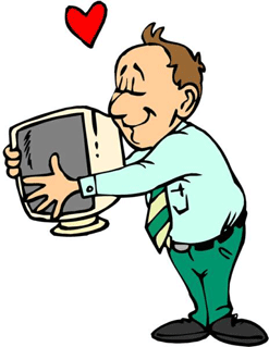 Immagine - Uomo che abbraccia un pc