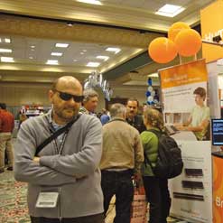 Picture - Mario Barbuto at the HumanWare conference in San Diego (CA)